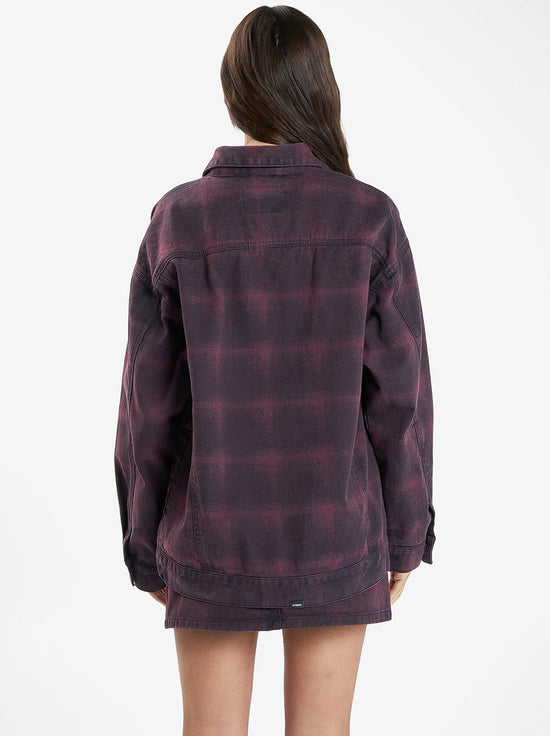 Thrills - Morgan Barrio Check Jacket - Deep Plum