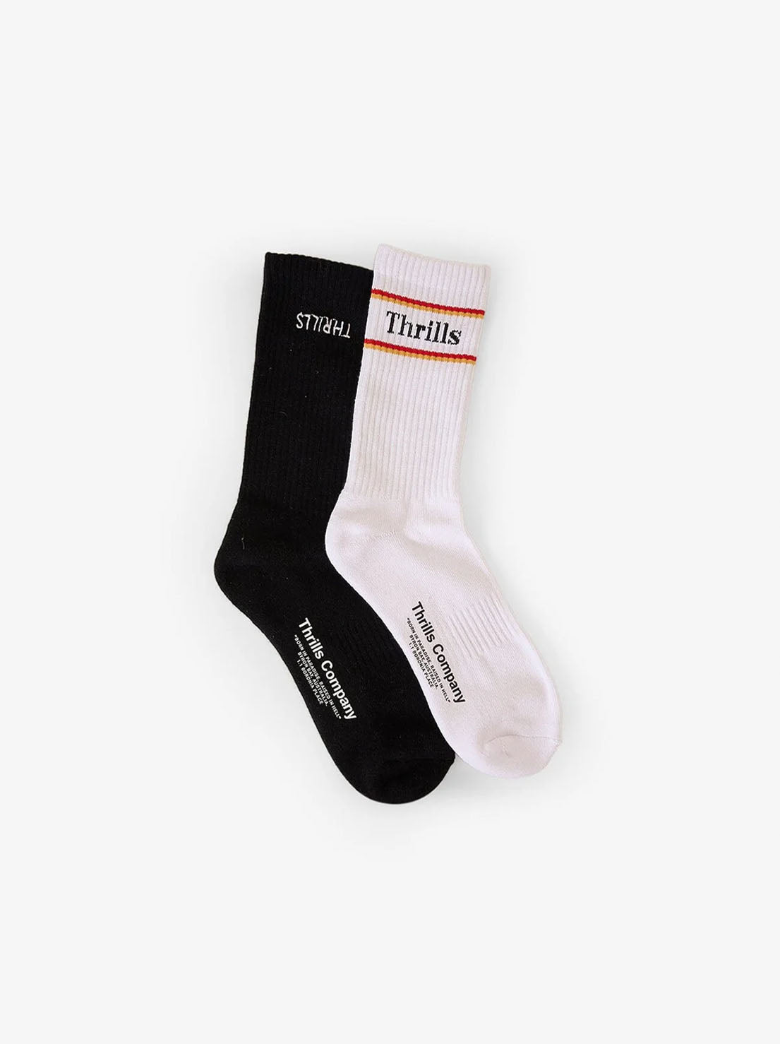 Thrills - Never Stop 2 Pack Socks - Black / White