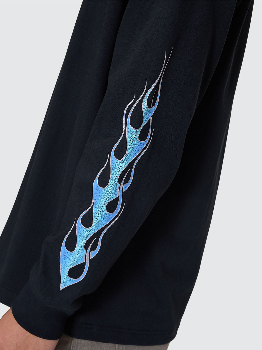 Thrills - Night Petal Oversize Long Sleeve Tee - Washed Black