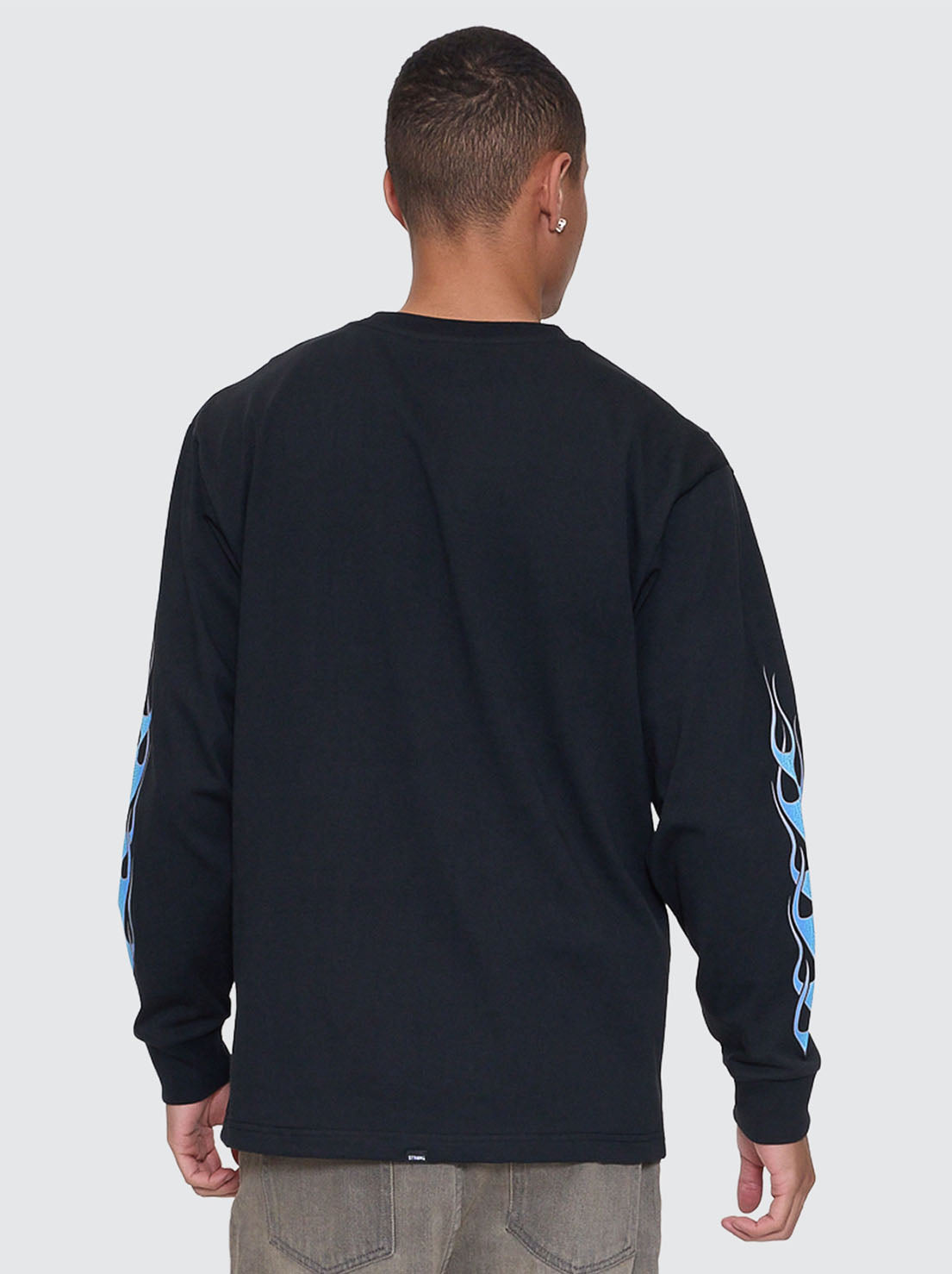 Thrills - Night Petal Oversize Long Sleeve Tee - Washed Black