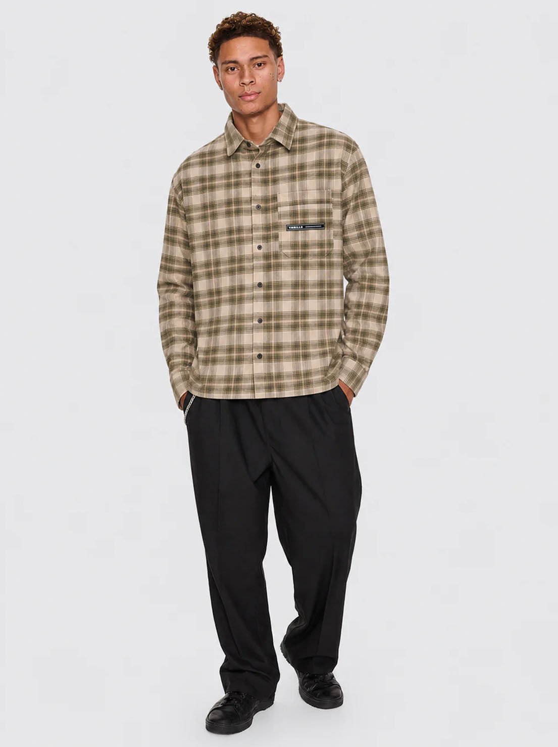 Thrills - Paradise Built Barrio Long Sleeve Flannel Shirt - Military Green