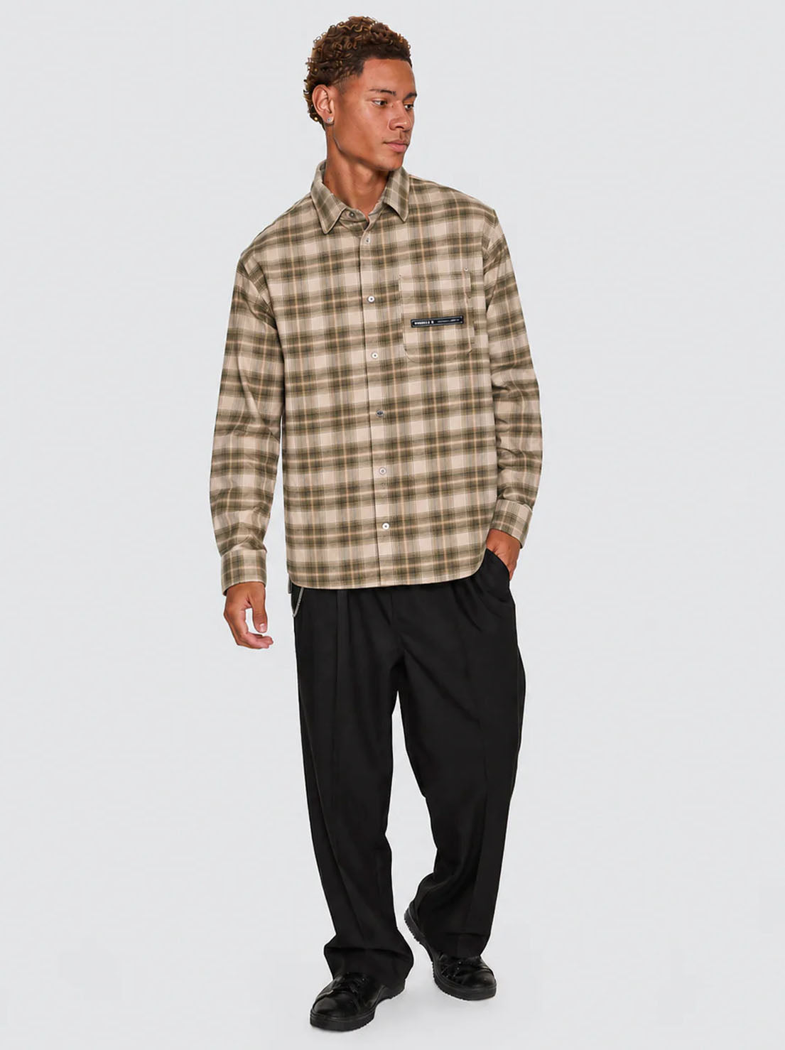 Thrills - Paradise Built Barrio Long Sleeve Flannel Shirt - Military Green