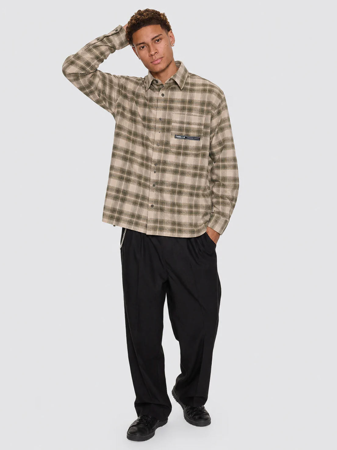 Thrills - Paradise Built Barrio Long Sleeve Flannel Shirt - Military Green