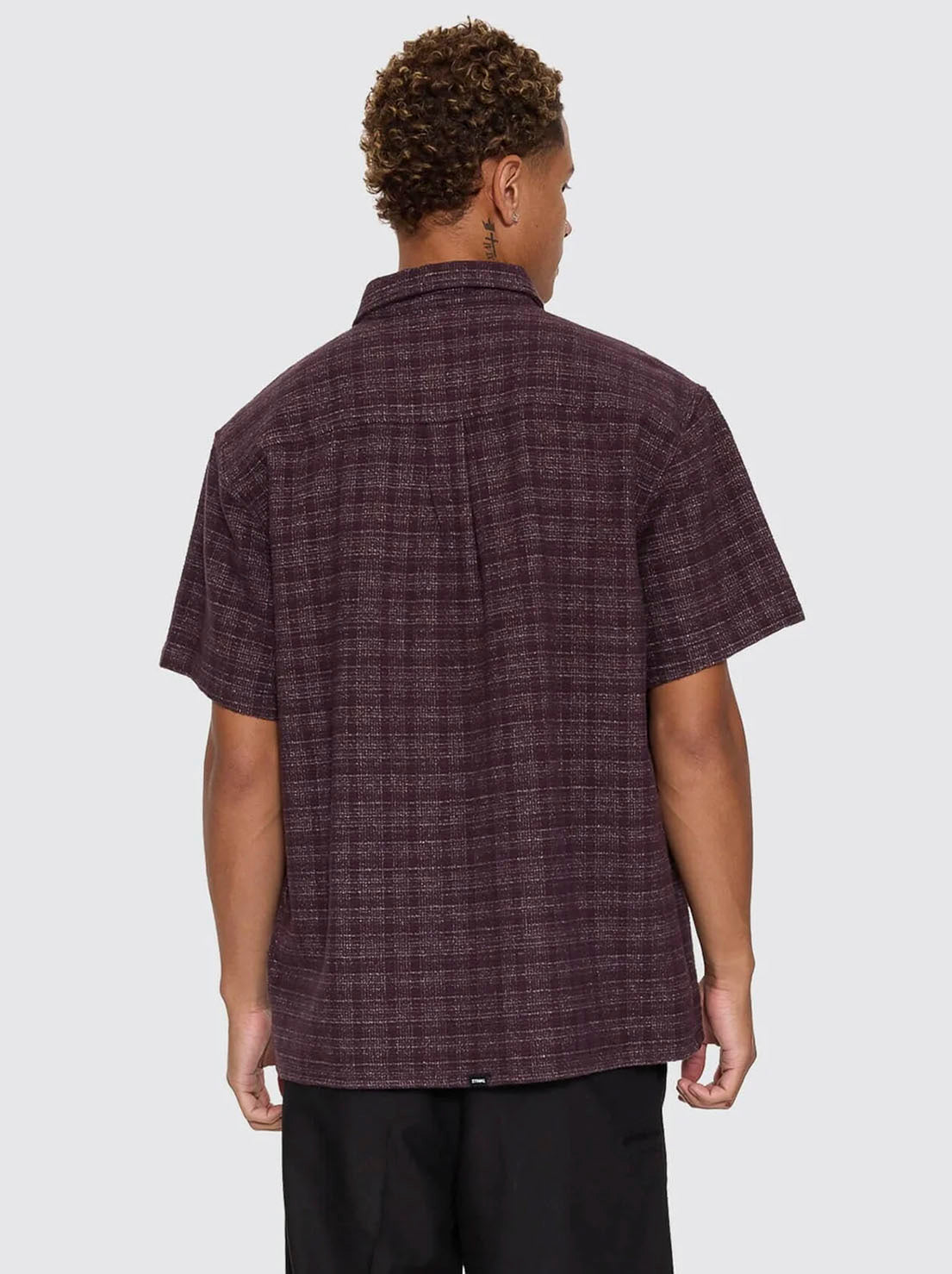 Thrills - Patches Cropped Short Sleeve Shirt - Aubergine