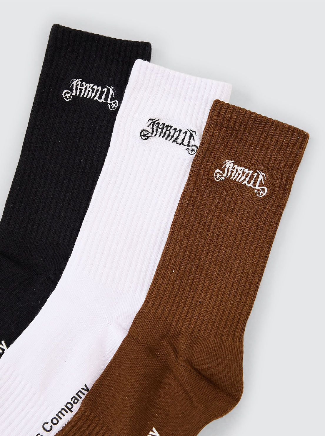 Thrills - Peace Power 3 Pack Socks - White / Black / Downtown Brown