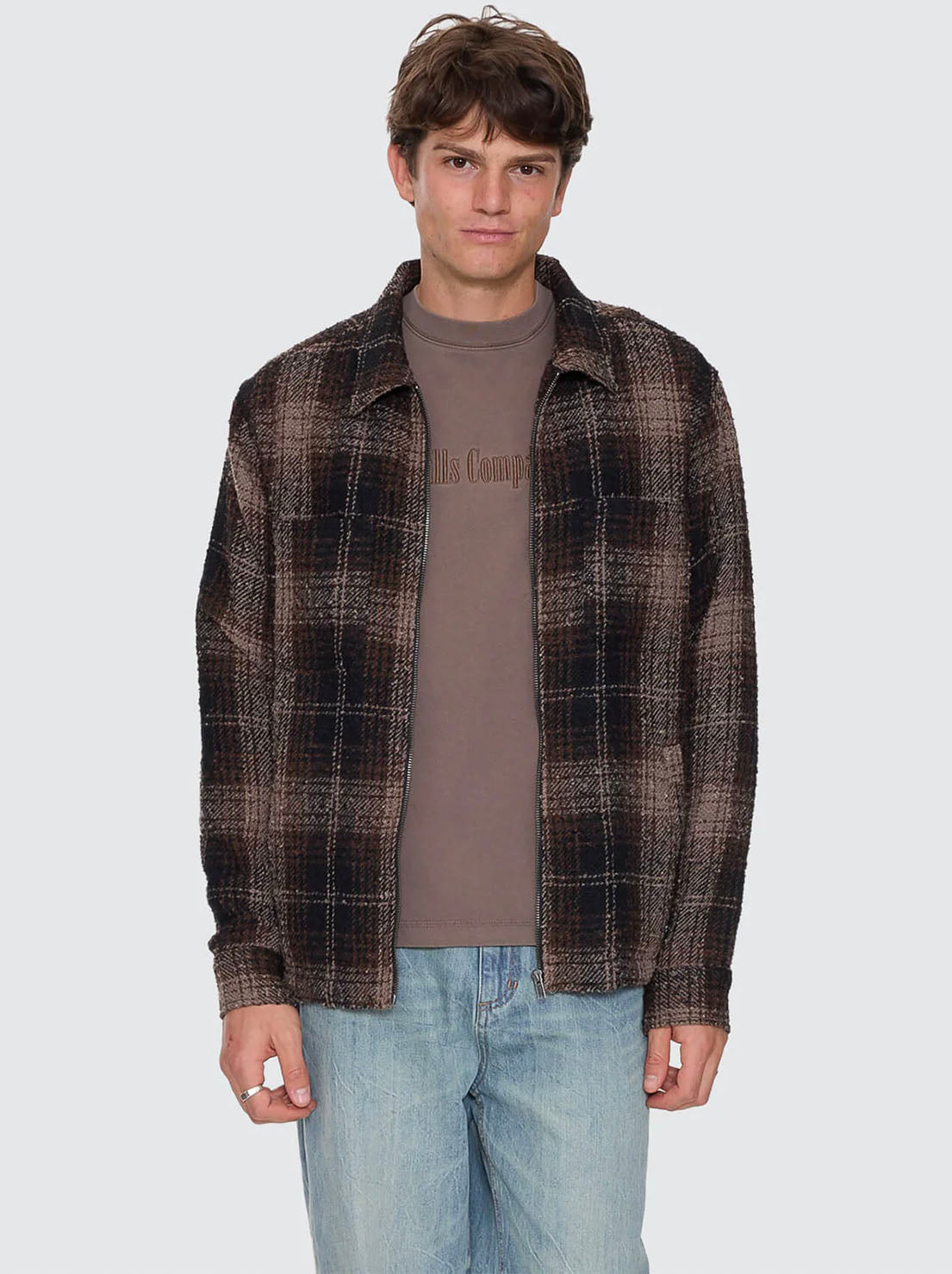 Thrills - Primitive Cropped Flannel Jacket - Falcon