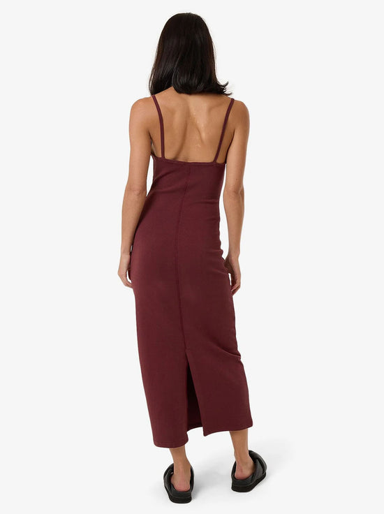 Thrills - Rib Seam Dress - Dark Cherry