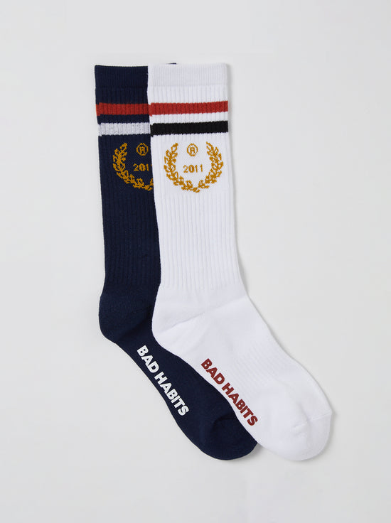Thrills - Royal Habits 2 Pack Sock - Total Eclipse / White