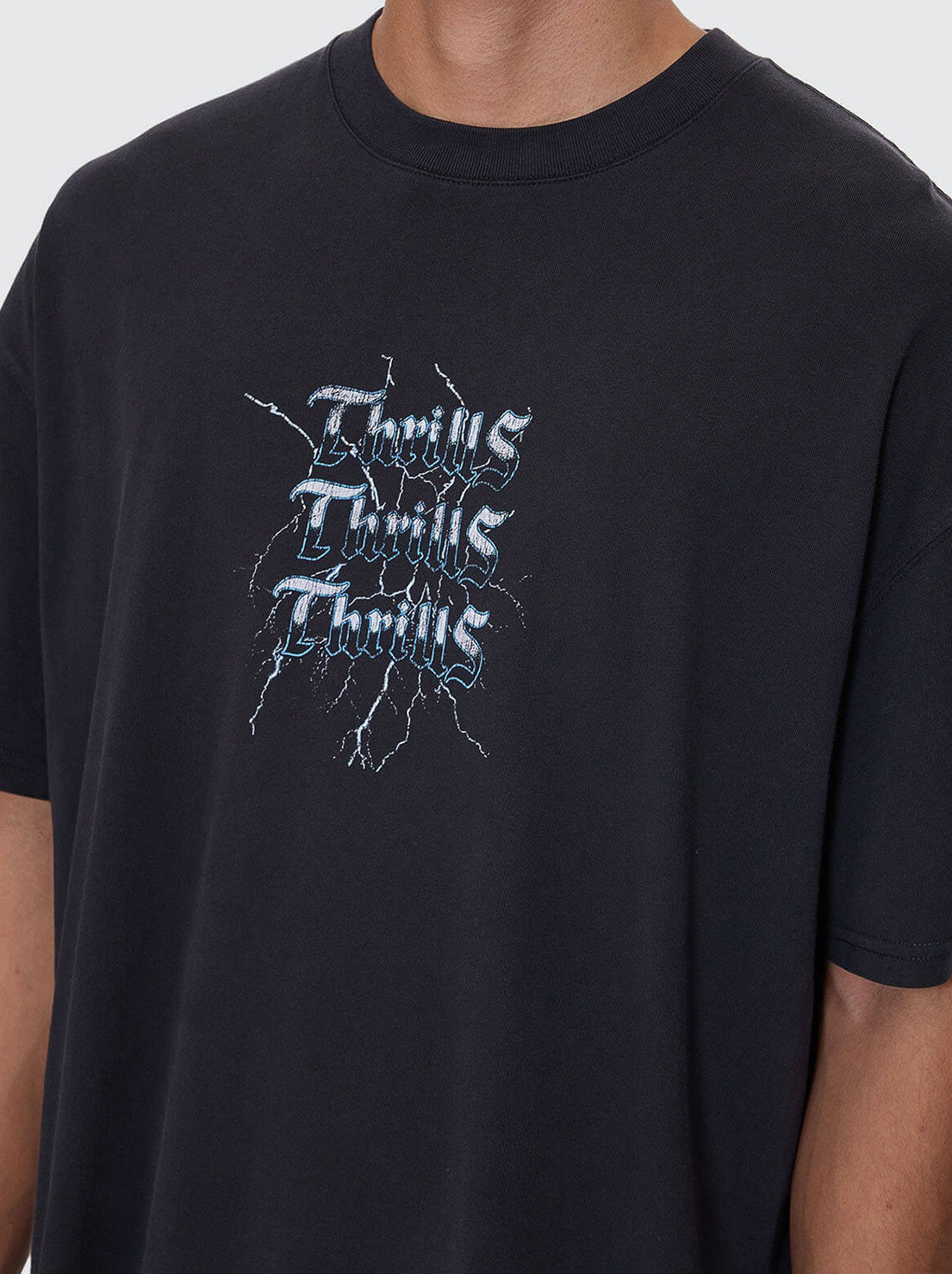 Thrills - Run For The Hills Box Fit Oversize Tee - Washed Black