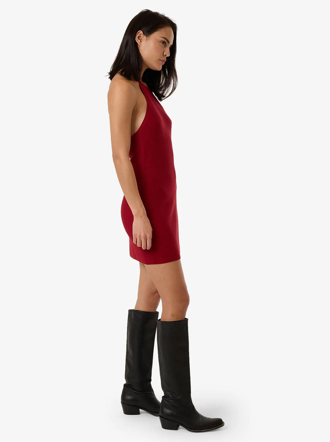 Thrills - Scarlett Knit Halter Dress - Chilli Pepper