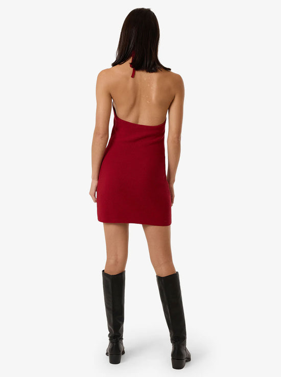 Thrills - Scarlett Knit Halter Dress - Chilli Pepper