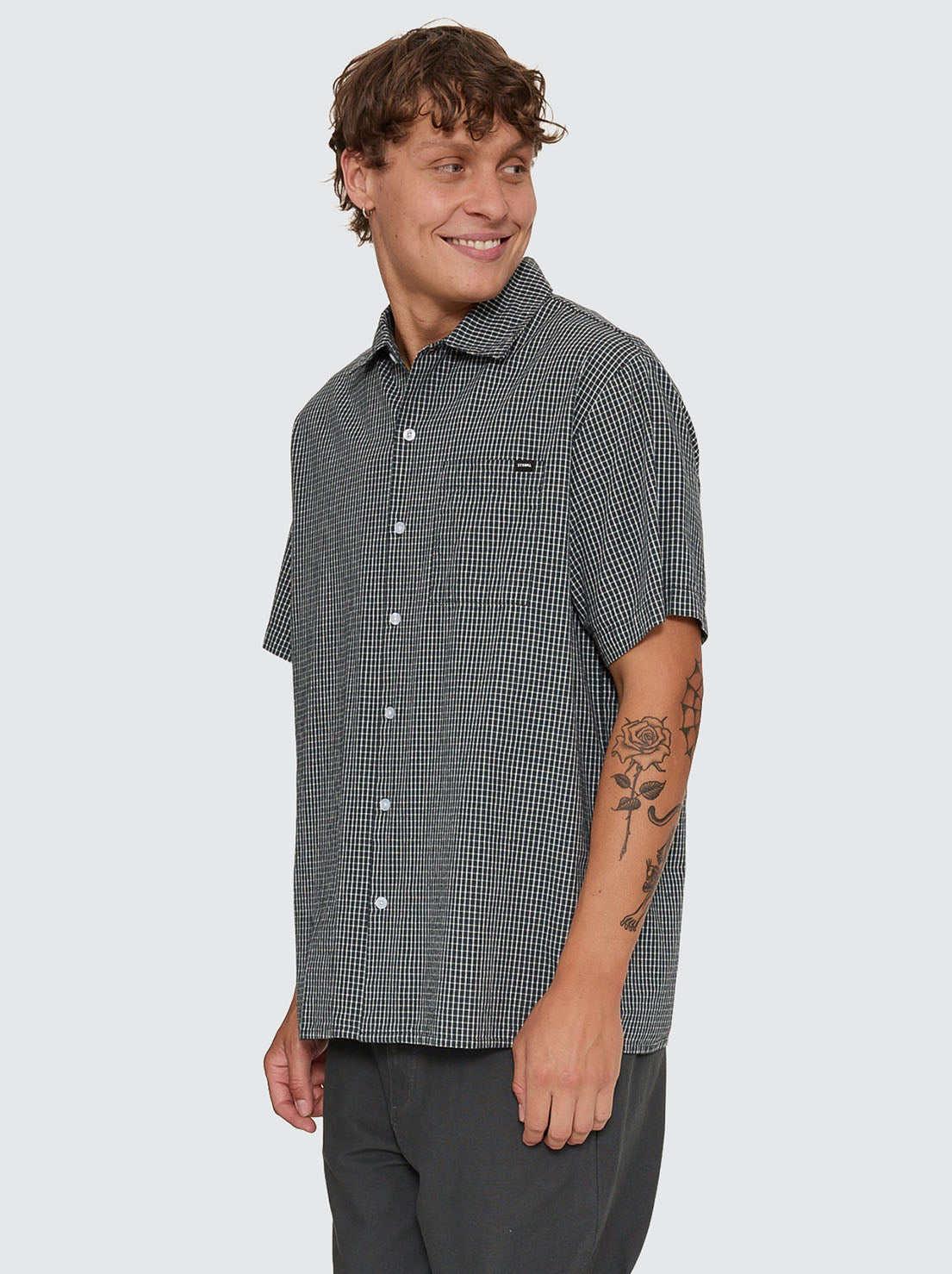 Thrills - Split Decision Short Sleeve Shirt - Petrol