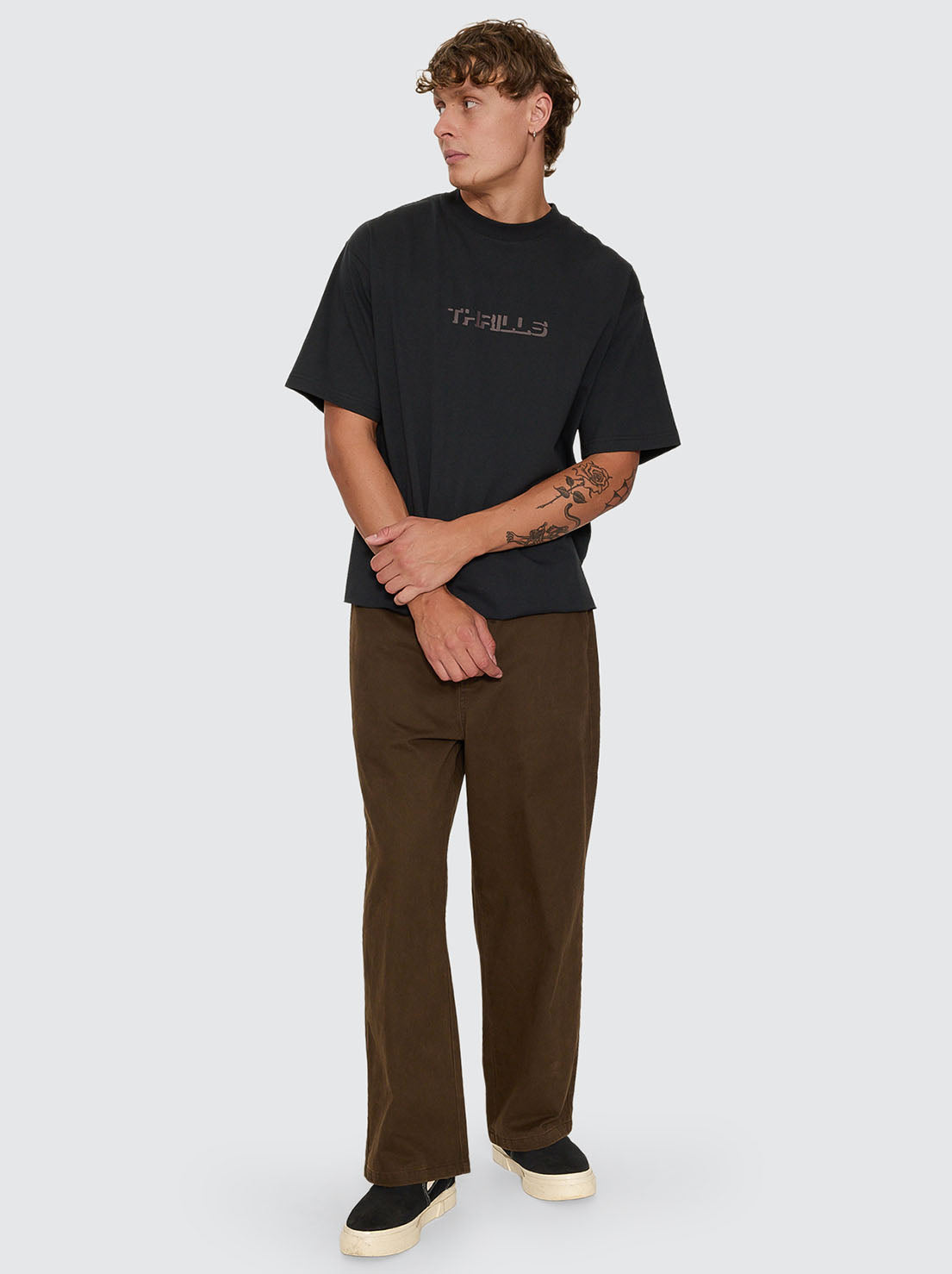 Thrills - Stagger Big Slacker Cropped Pant - Postal Brown