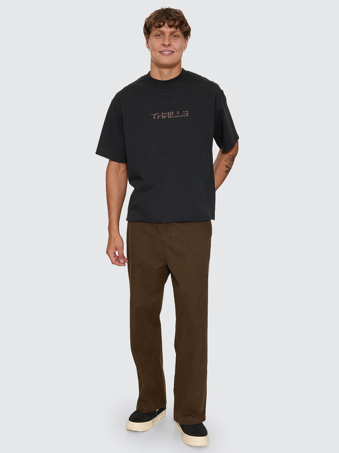 Thrills - Stagger Big Slacker Cropped Pant - Postal Brown