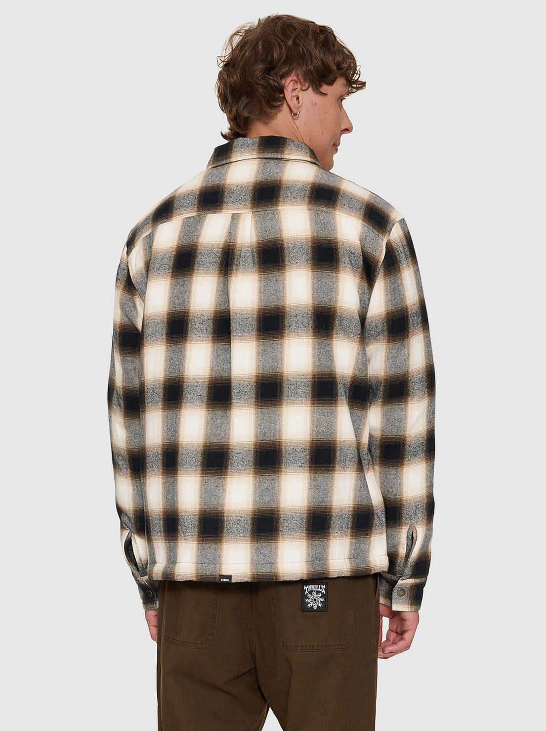 Thrills - Stagger Cropped Flannel Jacket - Black