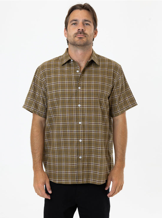 Thrills - Steadfast Check Short Sleeve Shirt - Mustard Gold