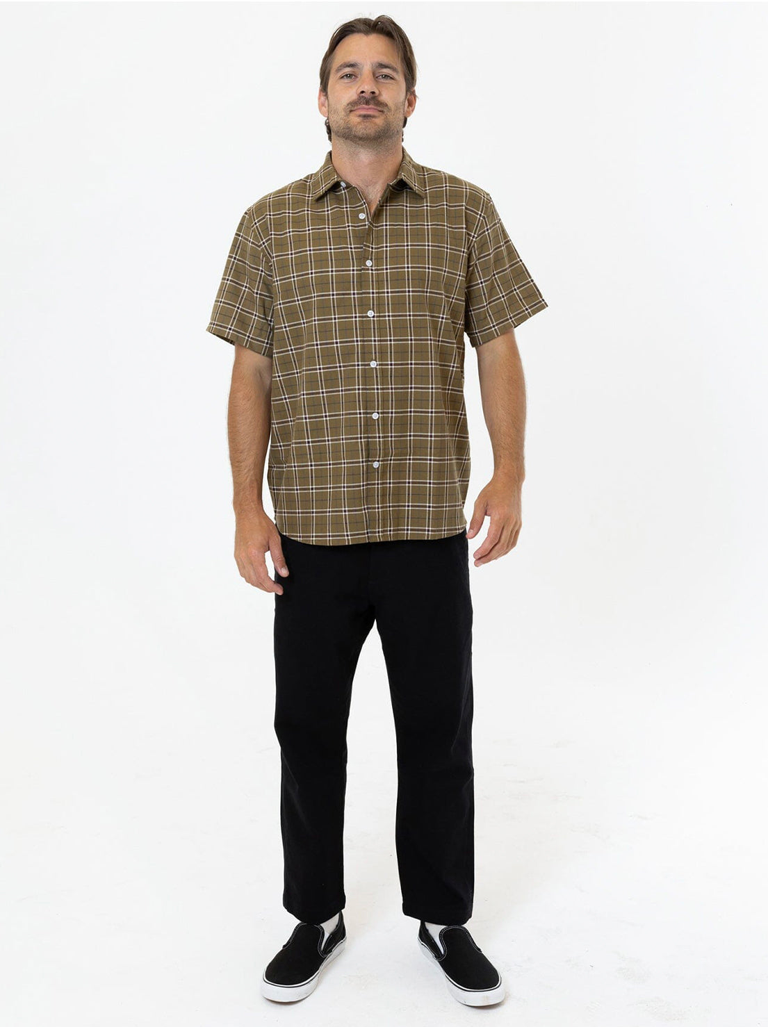 Thrills - Steadfast Check Short Sleeve Shirt - Mustard Gold