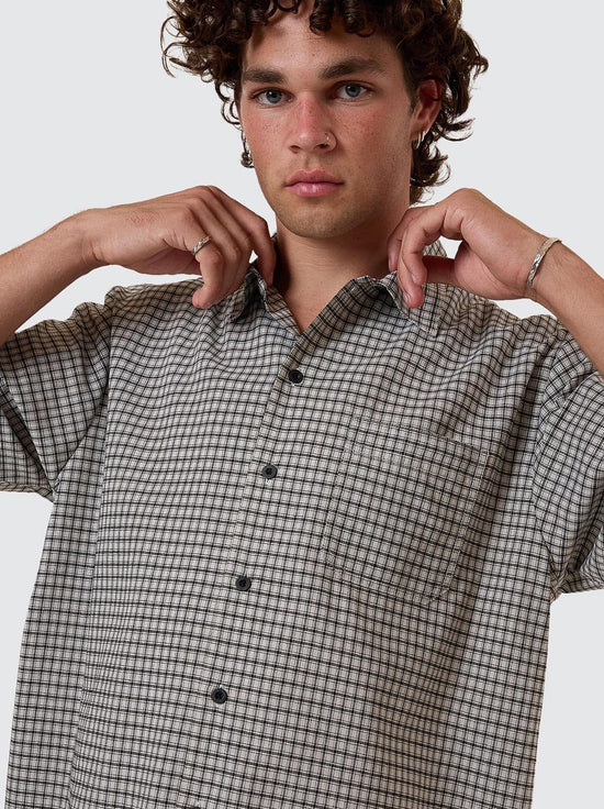 Thrills - Thrills Union Short Sleeve Check Shirt - Light Stone
