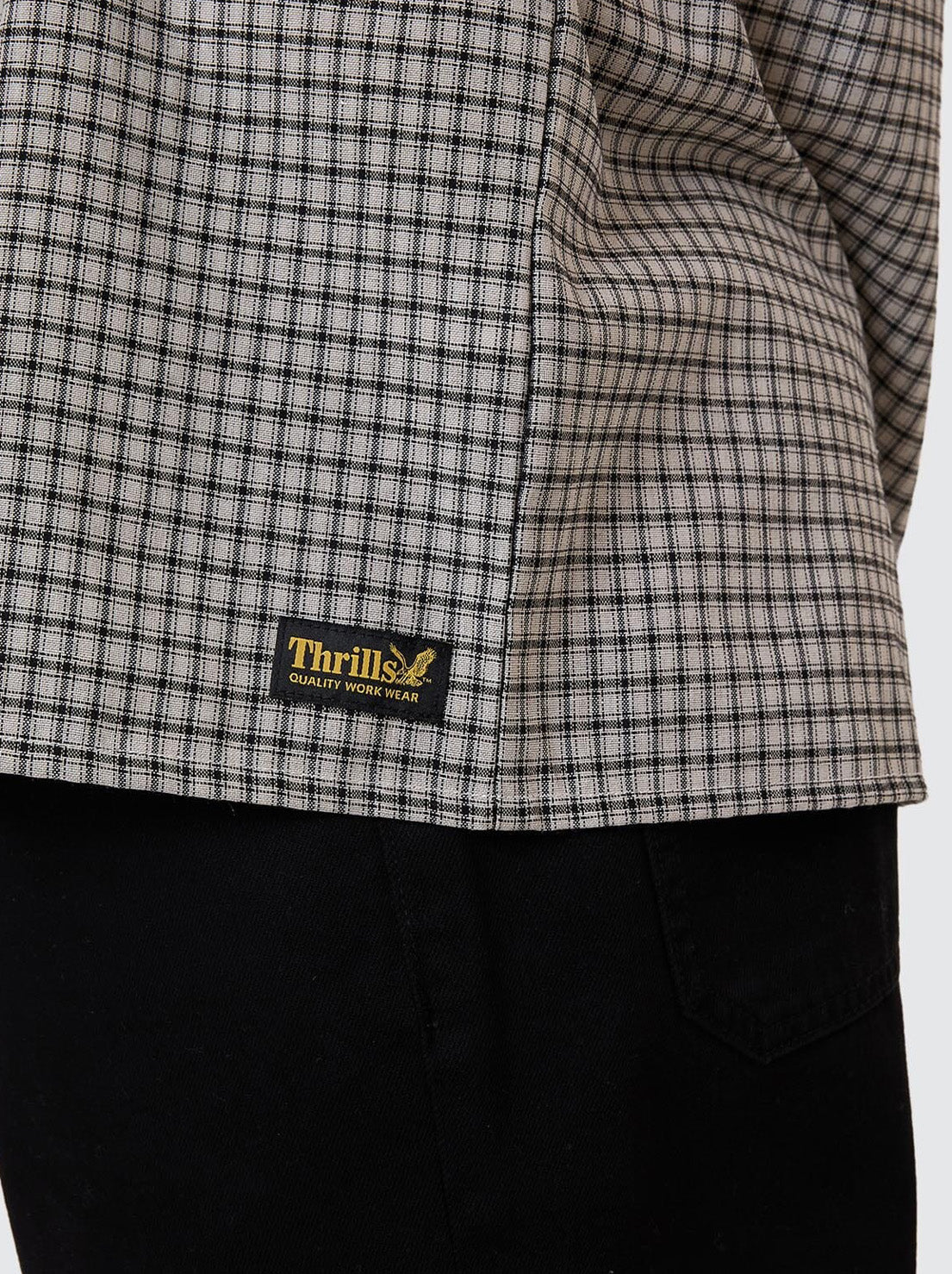 Thrills - Thrills Union Short Sleeve Check Shirt - Light Stone