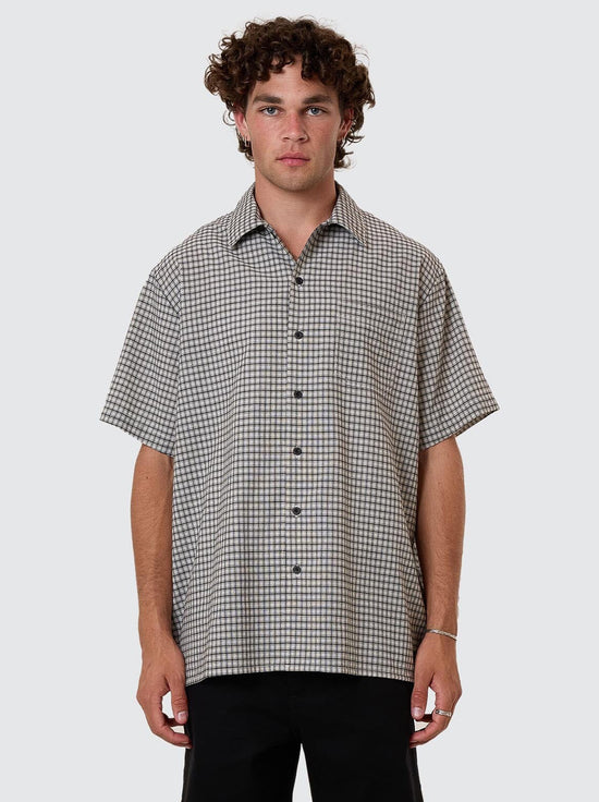 Thrills - Thrills Union Short Sleeve Check Shirt - Light Stone