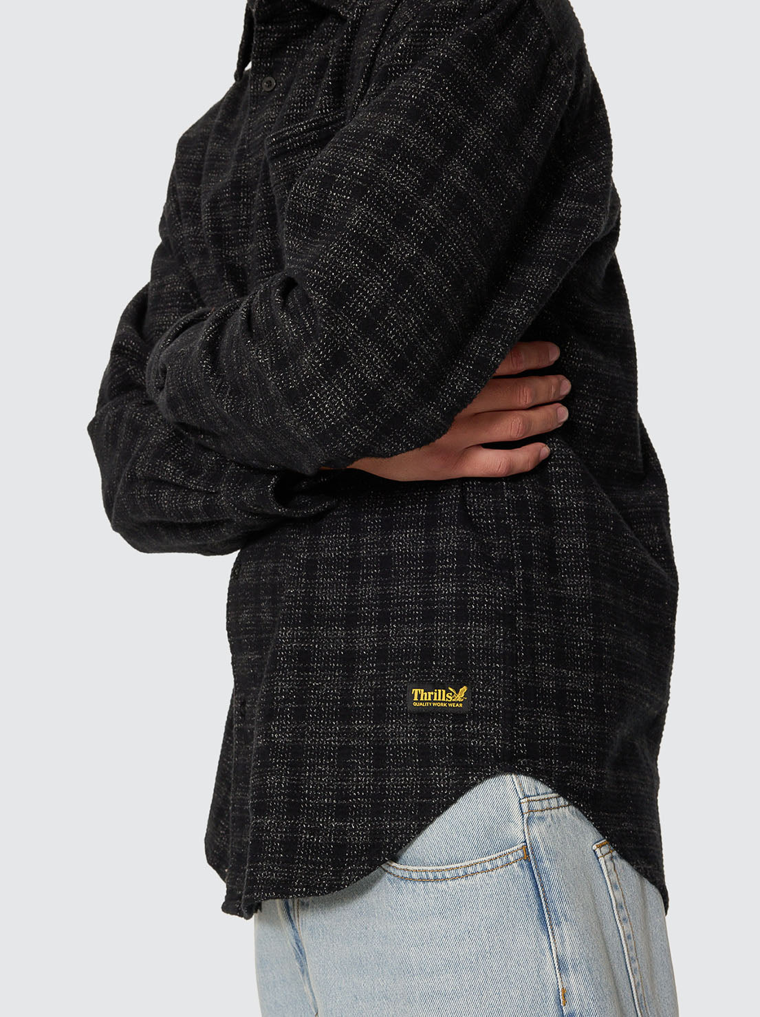 Thrills - Union Barrio Long Sleeve Flannel Shirt - Black