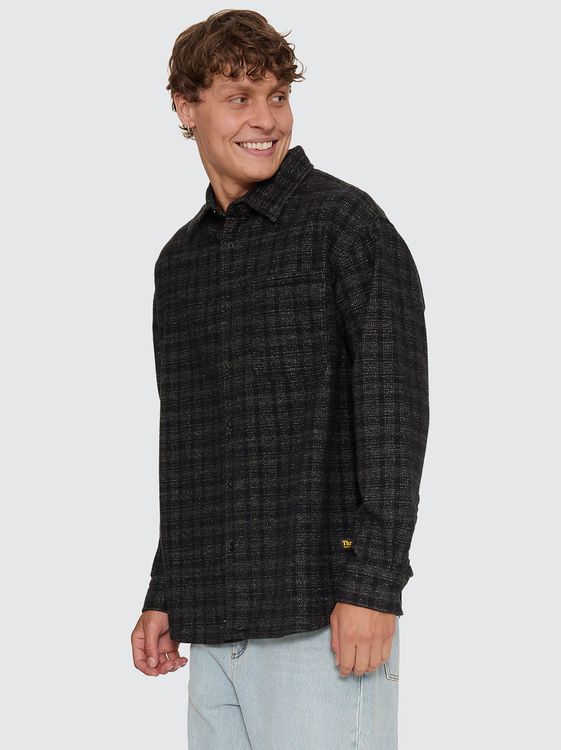 Thrills - Union Barrio Long Sleeve Flannel Shirt - Black
