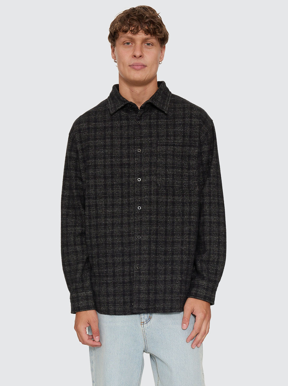 Thrills - Union Barrio Long Sleeve Flannel Shirt - Black