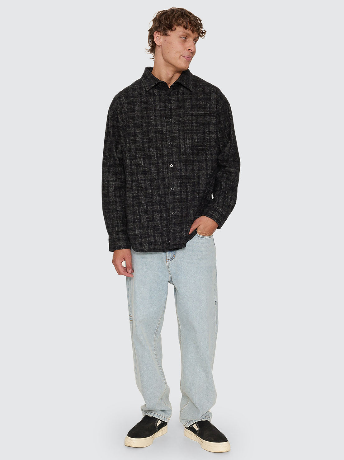 Thrills - Union Barrio Long Sleeve Flannel Shirt - Black