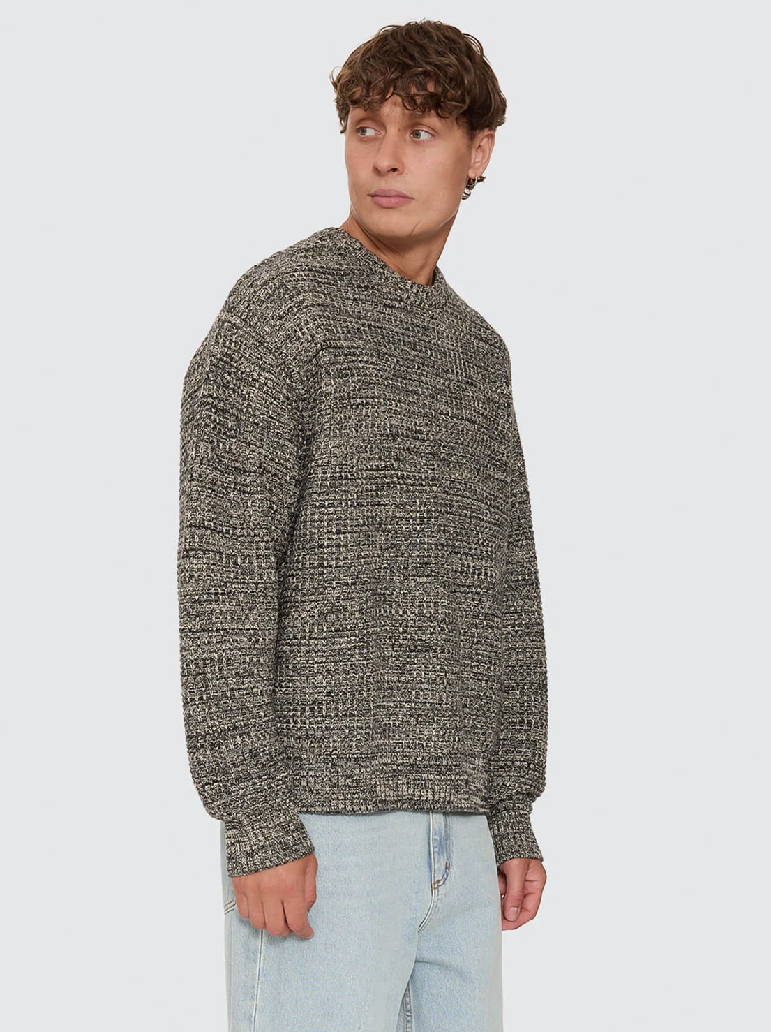 Thrills - Union Box Crop Crew Knit - Carbon Marle