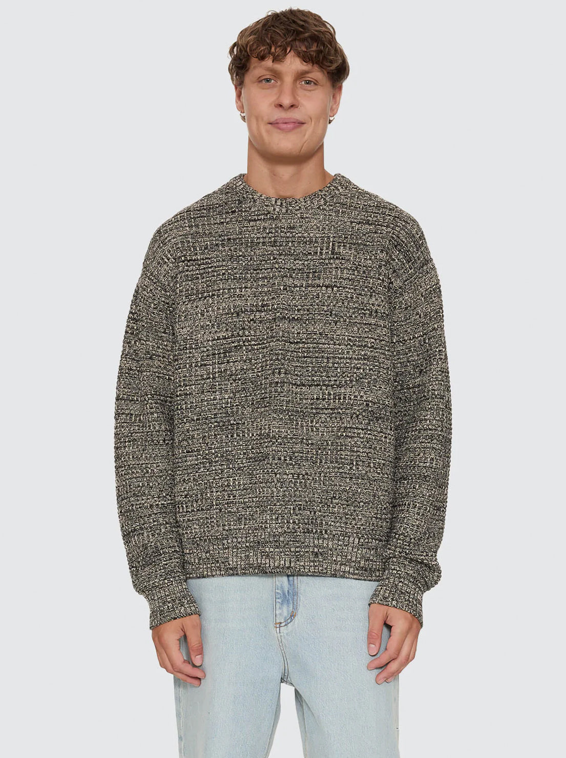 Thrills - Union Box Crop Crew Knit - Carbon Marle