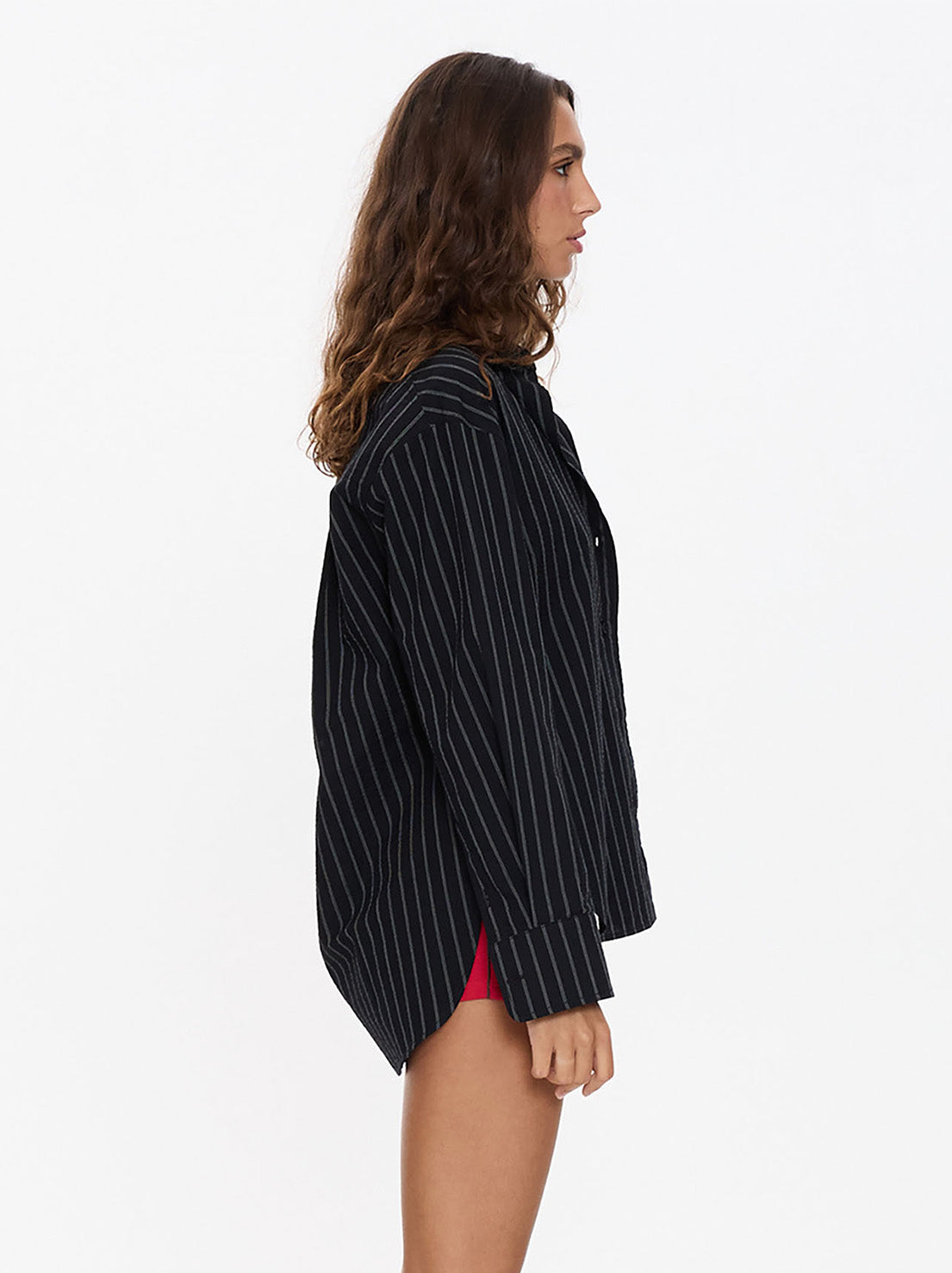 Thrills - Unwind Stripe Oversized Shirt - Black