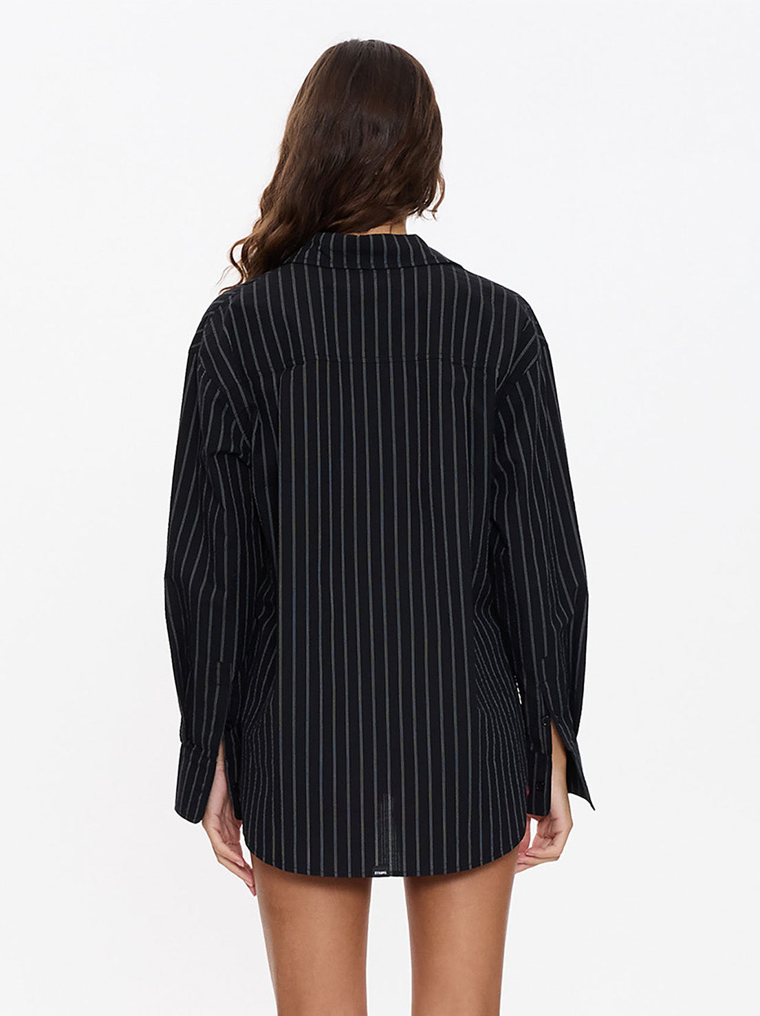 Thrills - Unwind Stripe Oversized Shirt - Black