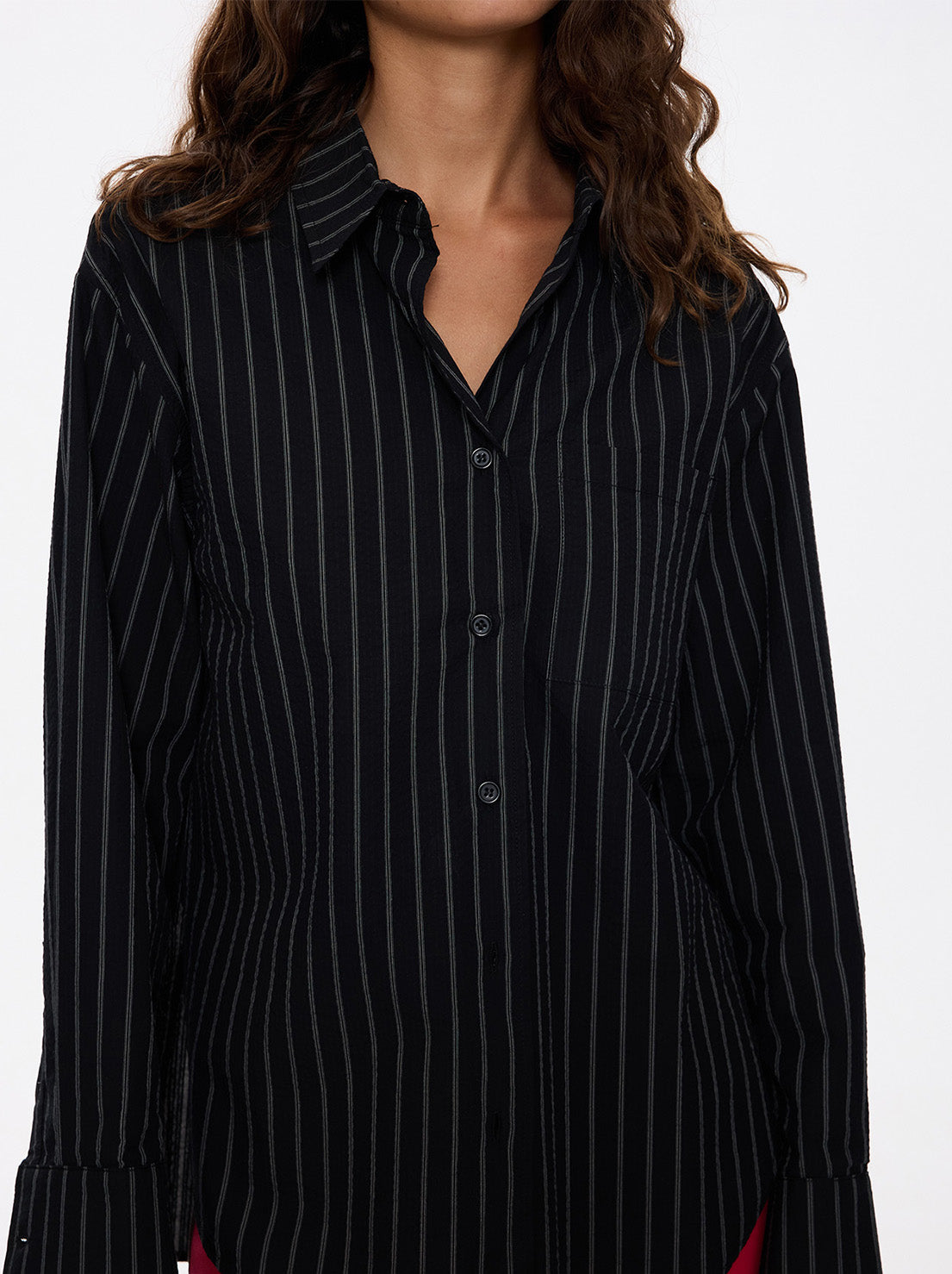 Thrills - Unwind Stripe Oversized Shirt - Black