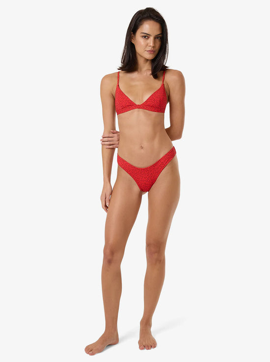 Thrills - Zinnia Fixed Triangle Bikini Top - Flame Red