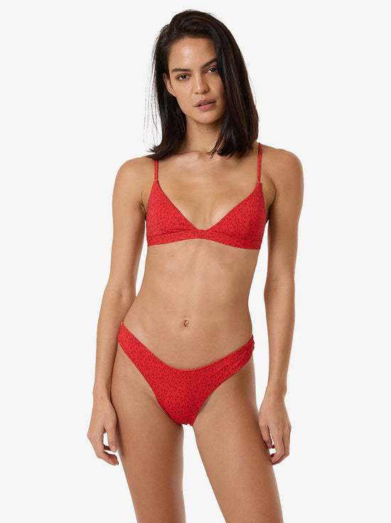 Thrills - Zinnia Fixed Triangle Bikini Top - Flame Red