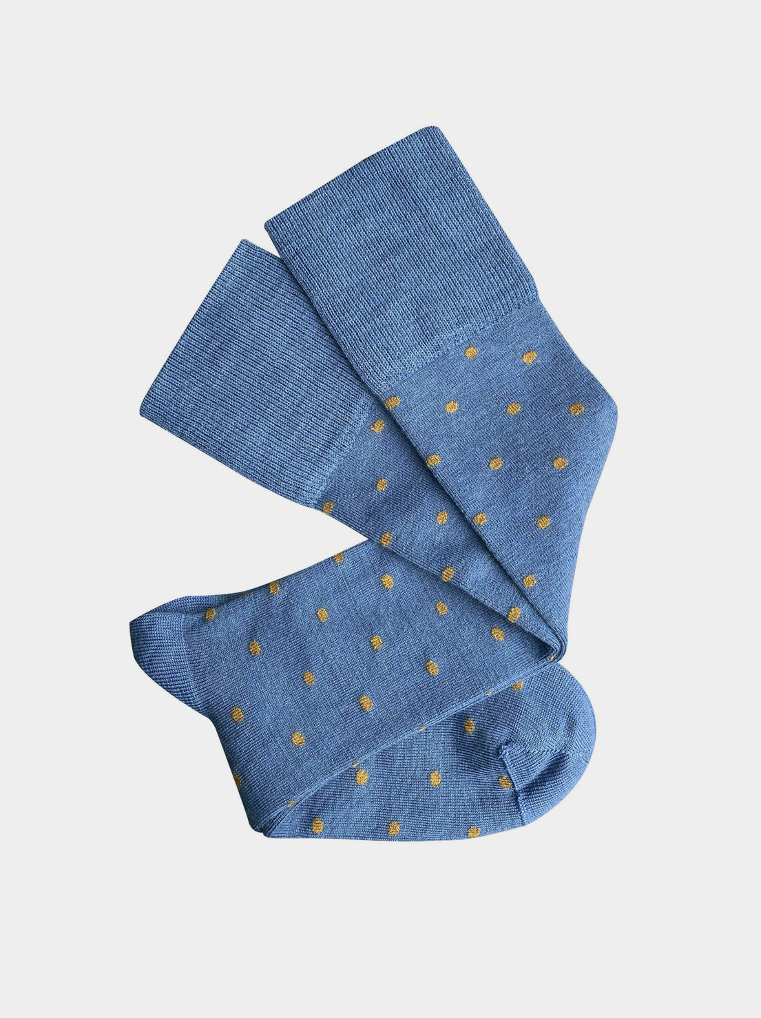 Tightology - Dotty Wool Socks - Blue / Mustard