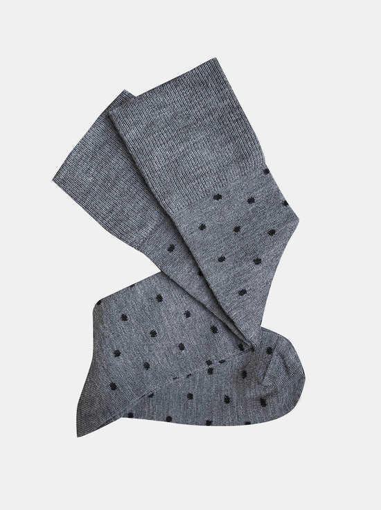 Tightology - Dotty Wool Socks - Grey / Black