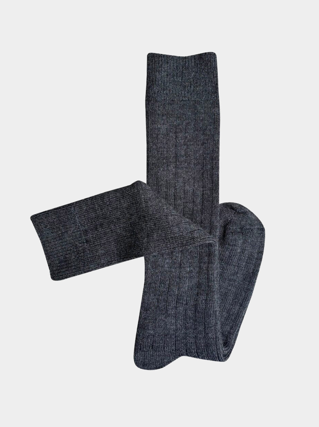 Tightology - Long Rib Merino Wool Socks - Charcoal