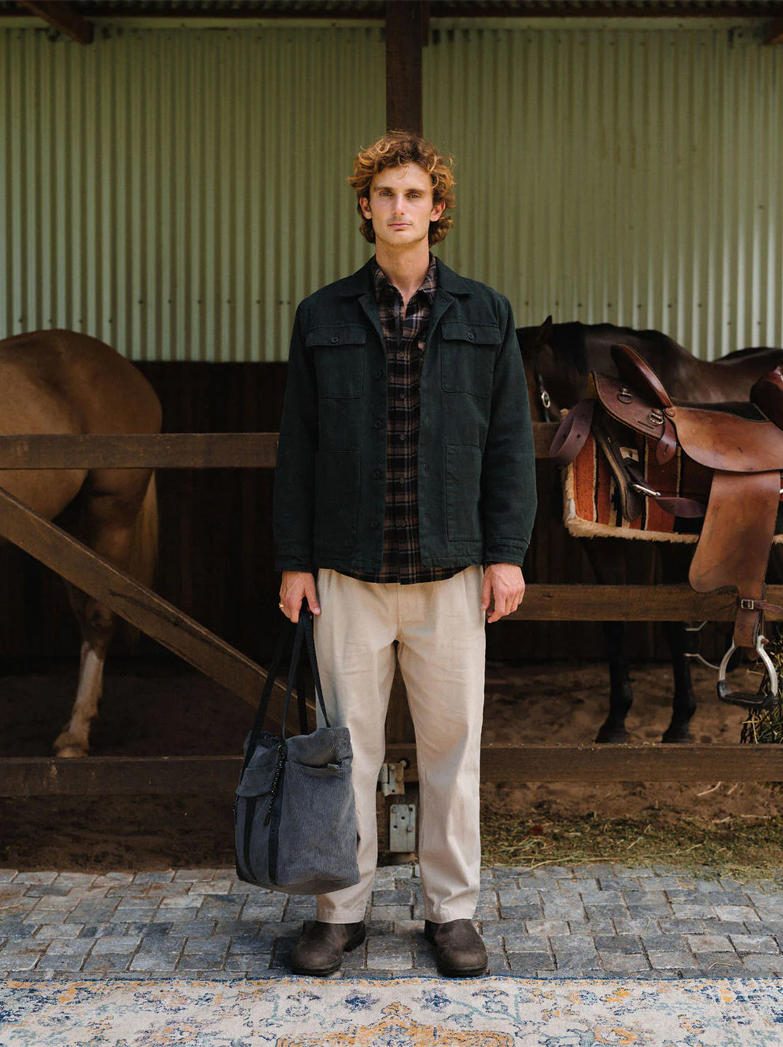Mr Simple - Stockyard Sherpa Jacket Canvas - Black