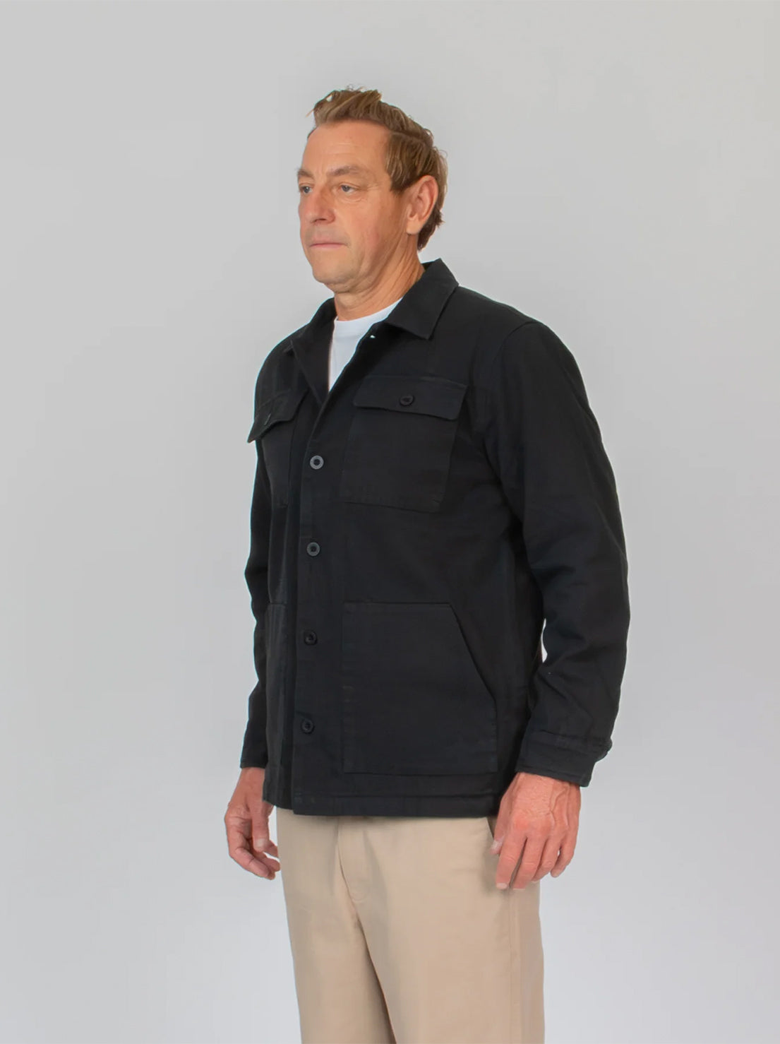 Mr Simple - Stockyard Sherpa Jacket Canvas - Black