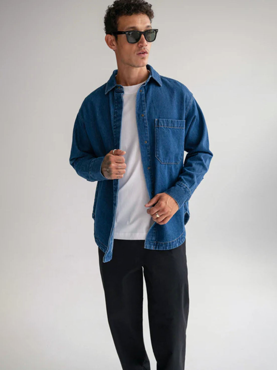 WNSDY - The Ari Overshirt - Mid Blue