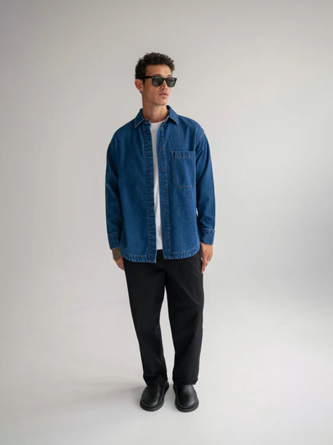 WNSDY - The Ari Overshirt - Mid Blue