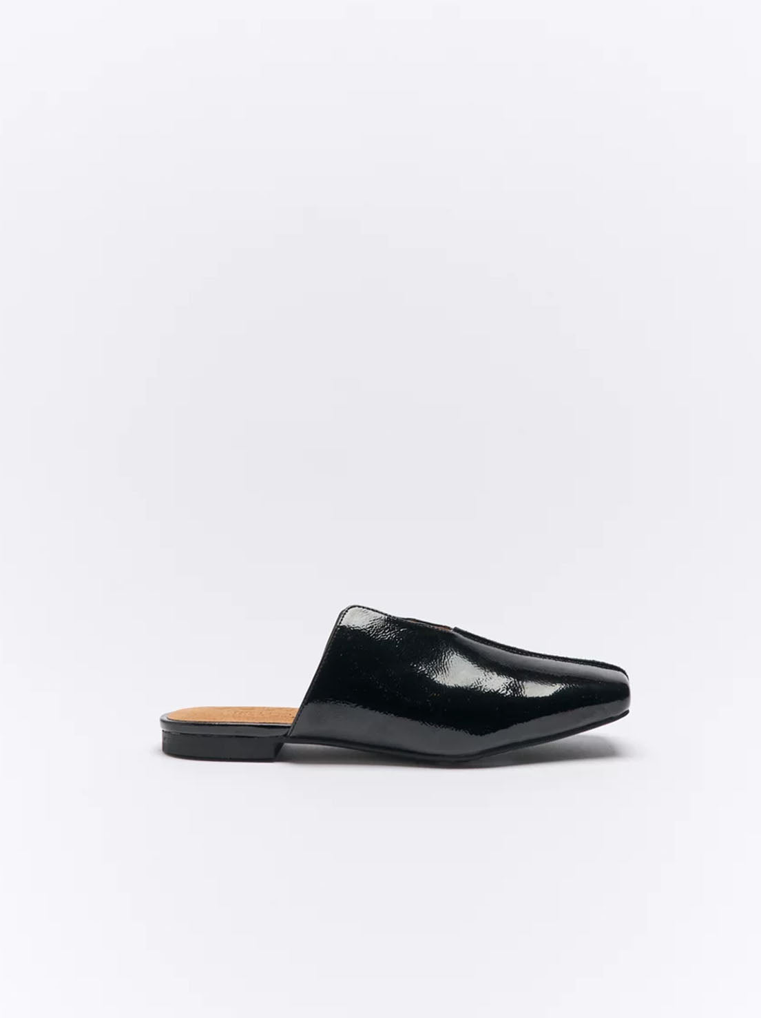 Goldie The Label - Estelle Leather Mule - Black Crinkle