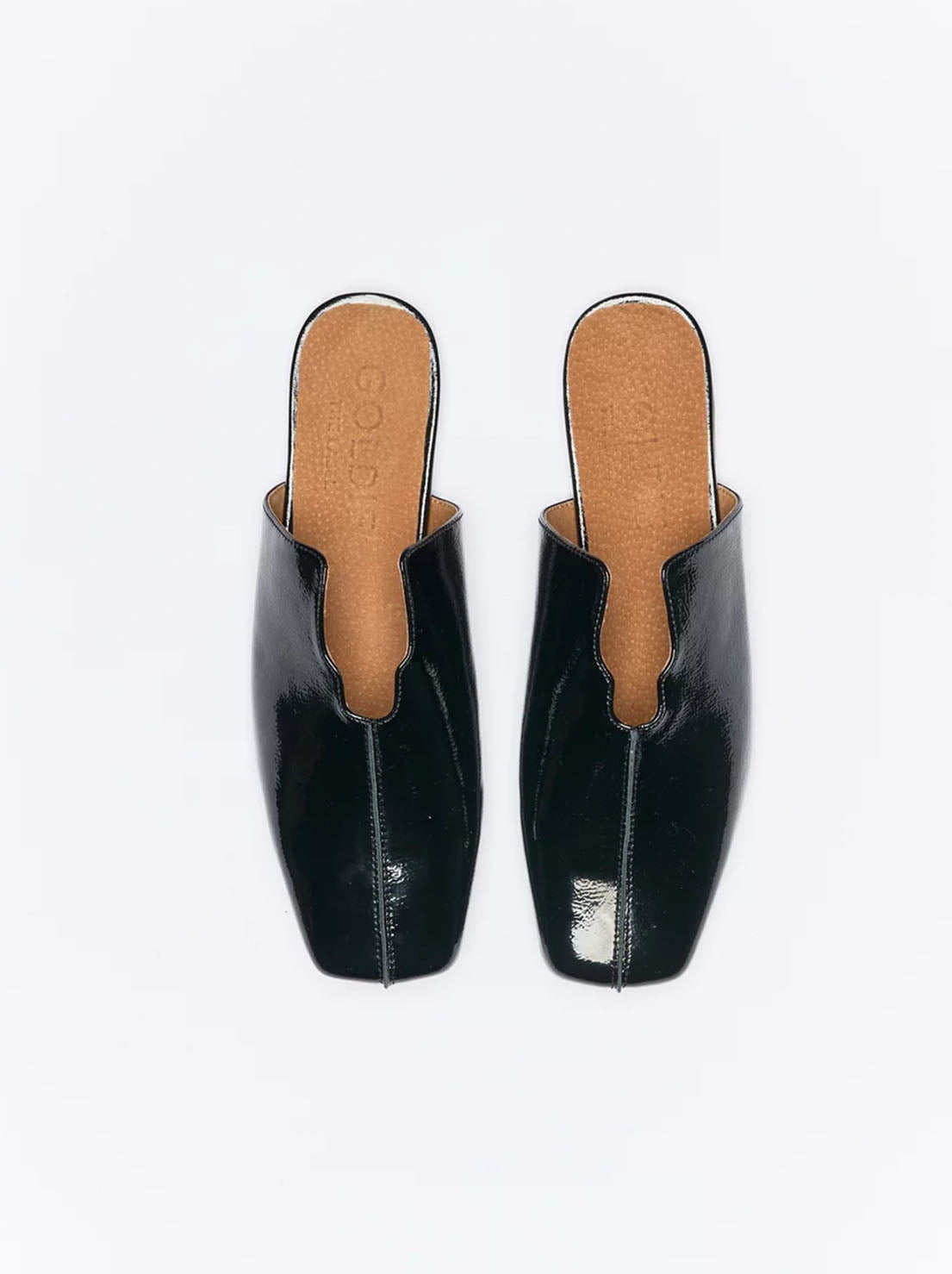 Goldie The Label - Estelle Leather Mule - Black Crinkle