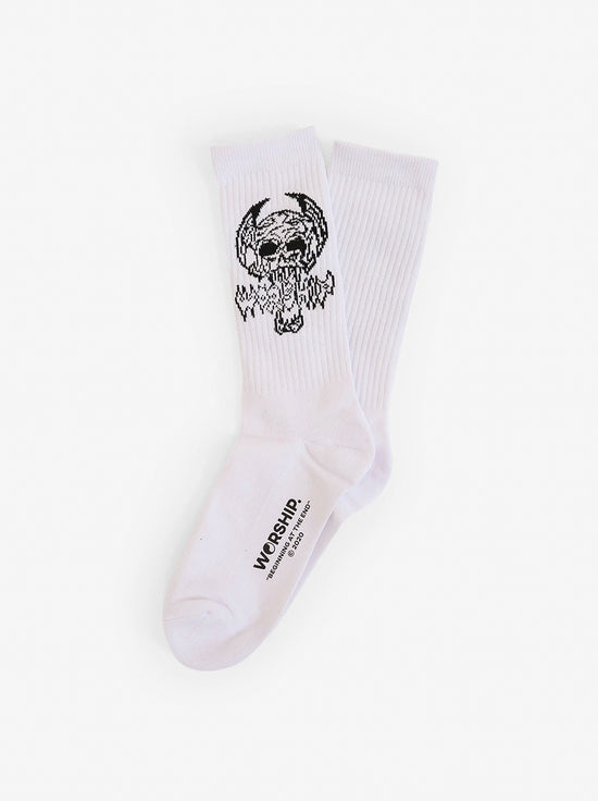 Worship - Death Eater Socks 3 Pack - White / Black / Orange