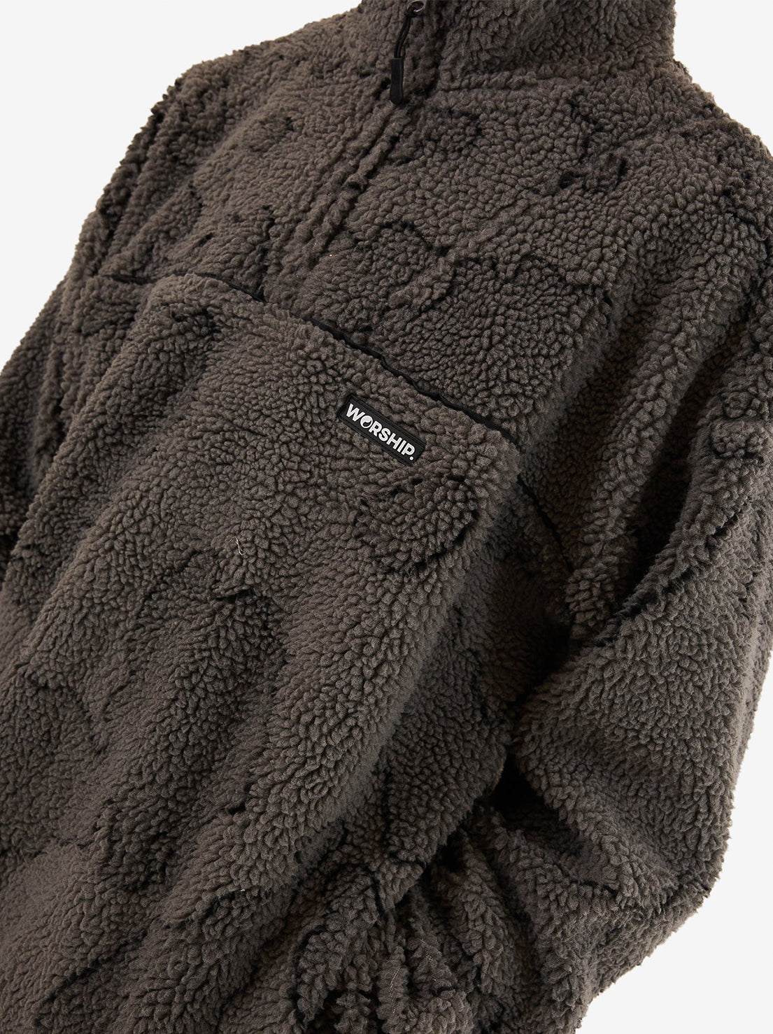 Worship - Delirium Quarter Zip Sherpa Fleece - Steel Grey