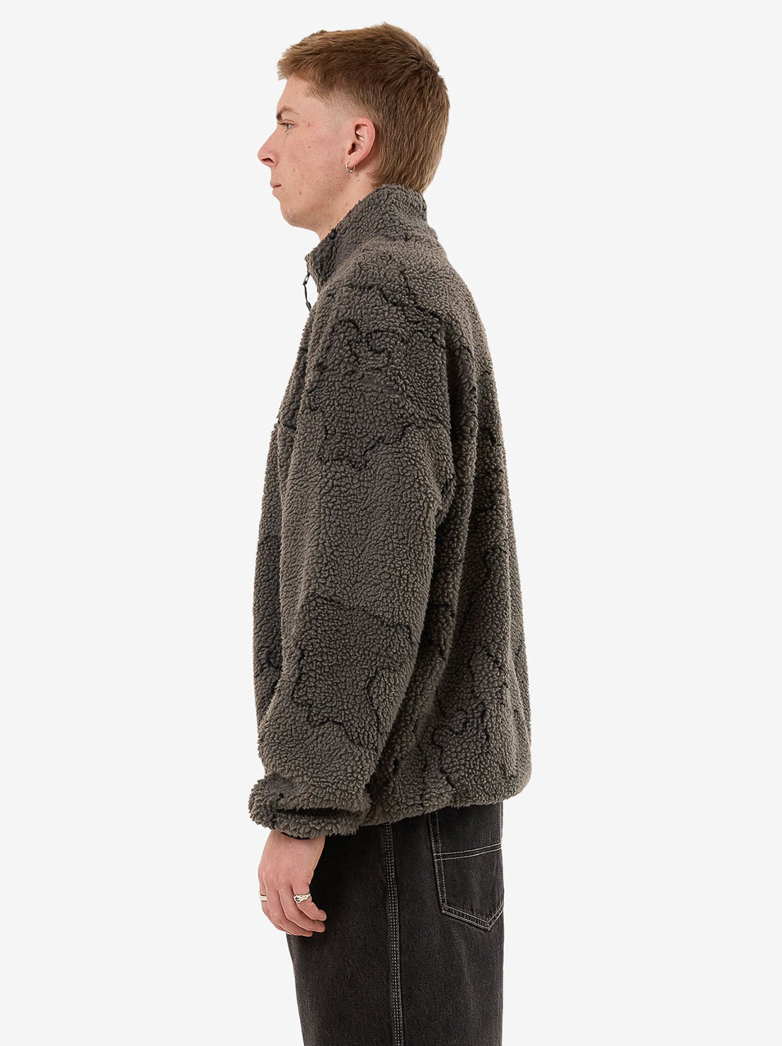 Worship - Delirium Quarter Zip Sherpa Fleece - Steel Grey