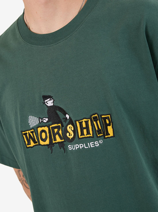 Worship - Dont Get Caught Tee - Bistro Green