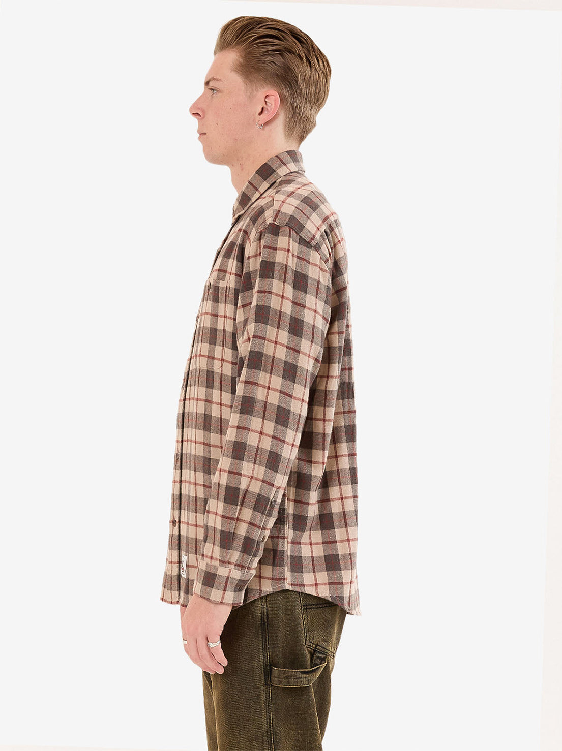 Worship - Maybe Today Long Sleeve Flannel Shirt - Grey
