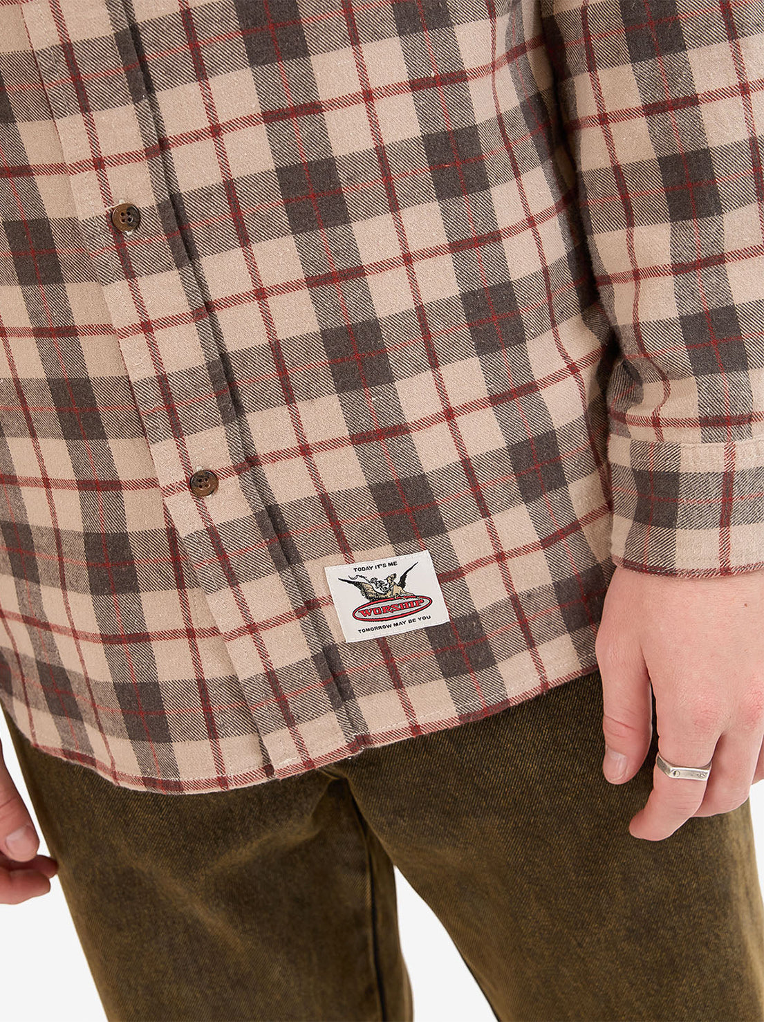 Worship - Maybe Today Long Sleeve Flannel Shirt - Grey